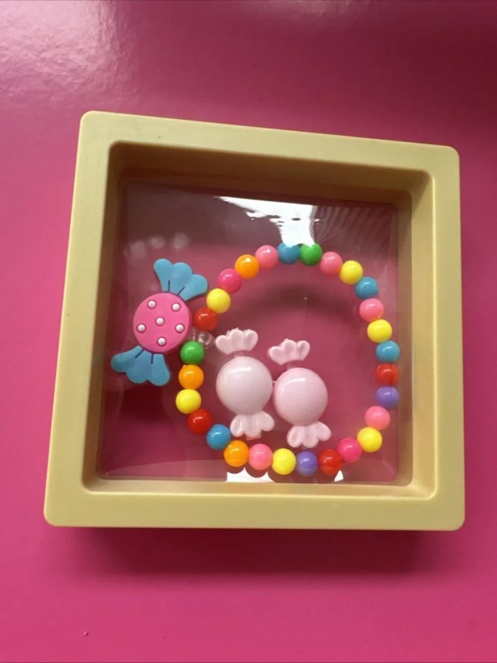 Girl's Wrapper Candy Jewelry Set Bracelet & Clip Earrings NEW Chose Color Box